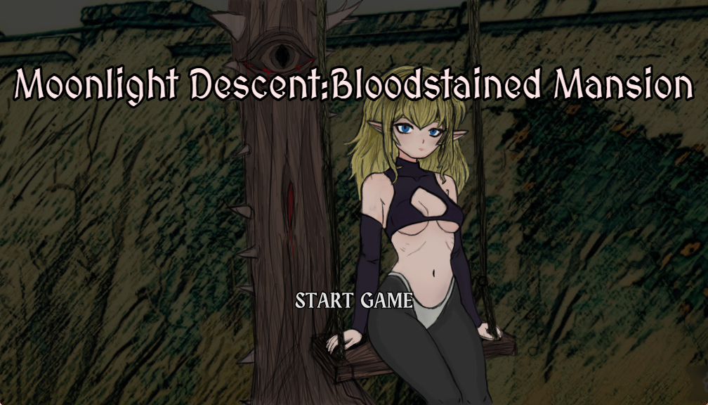 Moonlight Descent: Bloodstained Mansion Game Title Screen